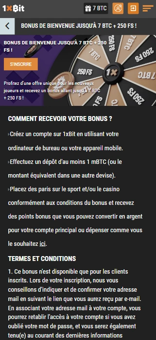 Code Promo et no Deposit Bonus au Casino Bit1X Fiable