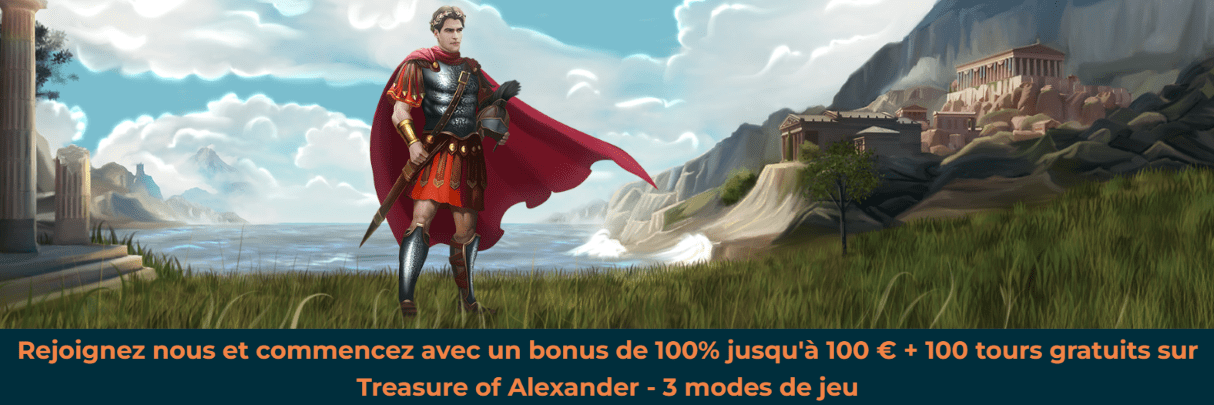 Welcome Bonus au Alexander Casino Obtenir Bonus Sans Dépôt au Casino Alexander en Ligne