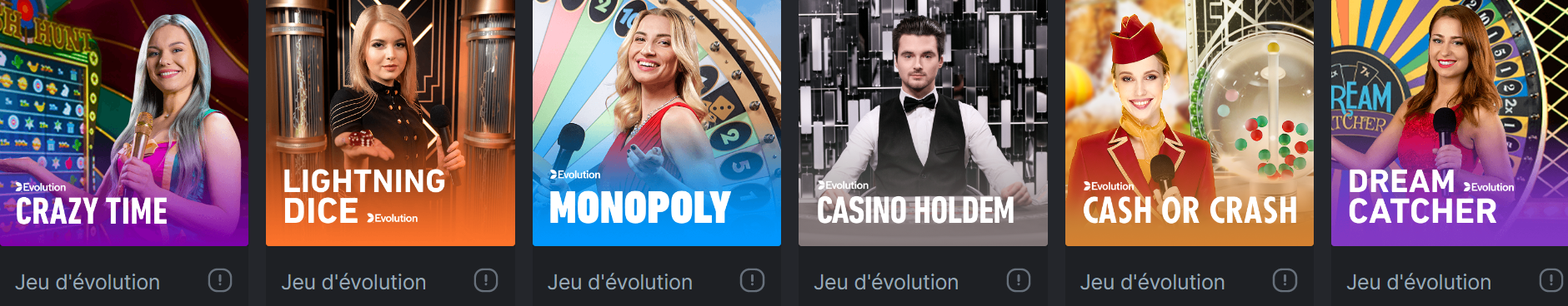 Jeux en direct proposés par les meilleurs développeurs sur le site du casino BC.Game