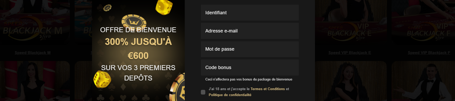 Bonus sans Dépôt au Black Casino en Ligne France