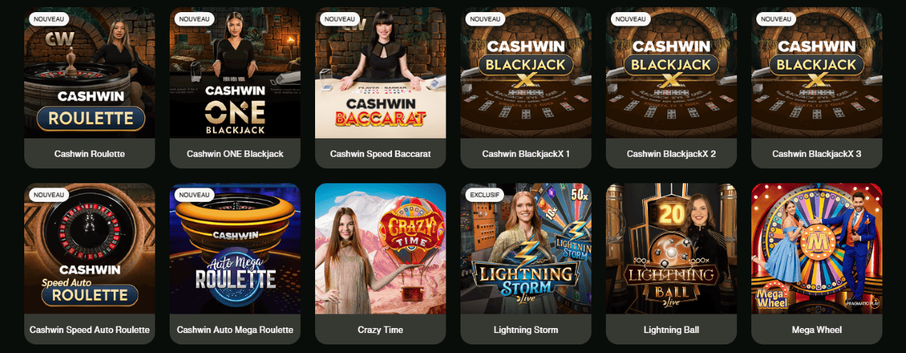 Avis de Win-Cash avec Live Casino Jeux 2025