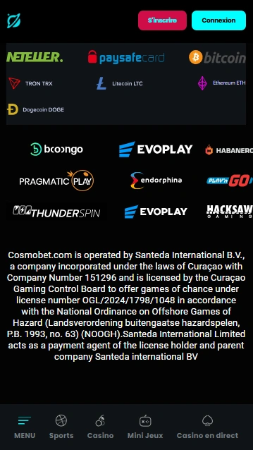 Casino CosmoBet Avis