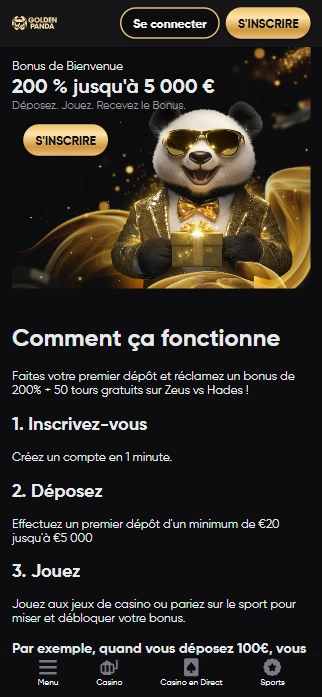 Bonus de Bienvenue en Casino GoldenPanda Profitez GoldenPanda 2025 - Emporter Superbe Bonus sans Dépôt pour Jouer