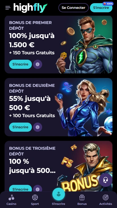 Meilleurs Bonuses au Casino en Ligne HighFly Bet Site Officiel