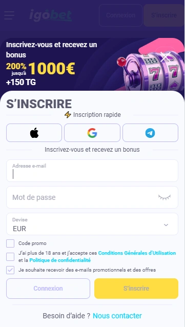 S’inscrire à Casino Igo Bet Inscription et Connexion à BetIgo FR pour Gagnants Aujourd’hui