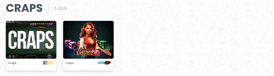 Jeux de Craps dans les Casinos sur Web en France