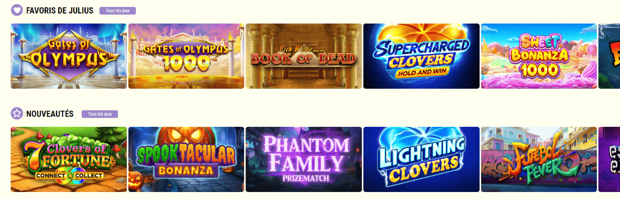Revue de JuliusCasino avec Meilleurs Jeux pour les Joueurs Français