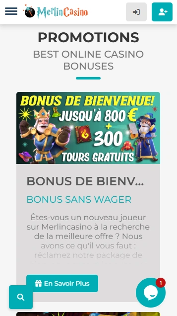 Bonus de Bienvenue par Casino Merlin Casino-Merlin avec Codes Bonus sans Dépôt