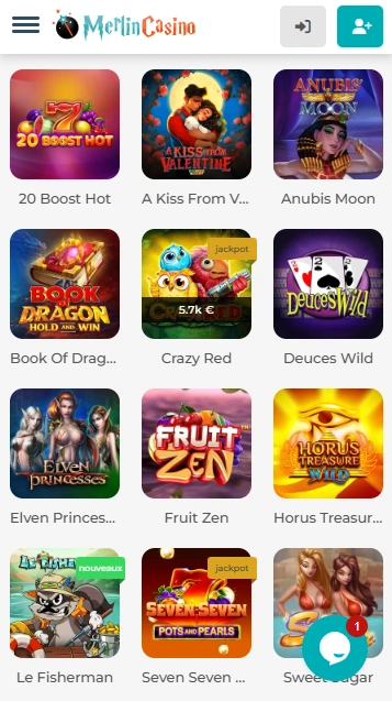 Jeux sur Casino Merlin Casino en Ligne Merlin