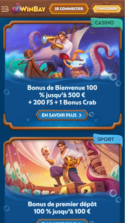 Obtenir Nouveau Bonus sans Dépôt de Bay Win Casino en France