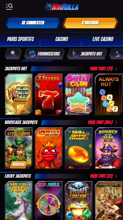 Jackpots en Casino GodOfCoins Découvrez Jackpots au Jeux sur Casino en Ligne WinRolla pour Gagnants