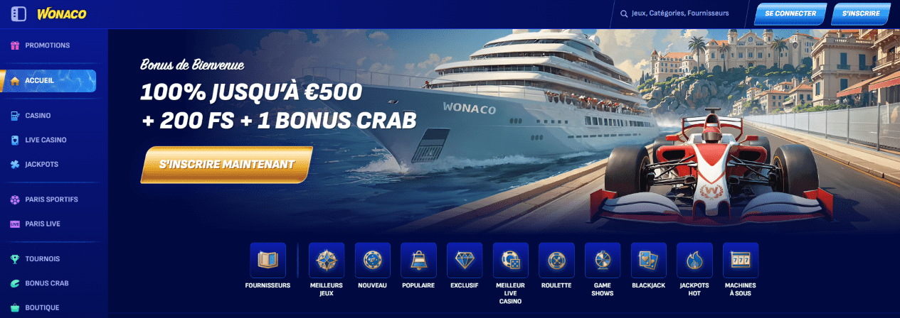 Avis de Wonaco Casino Site sur Internet